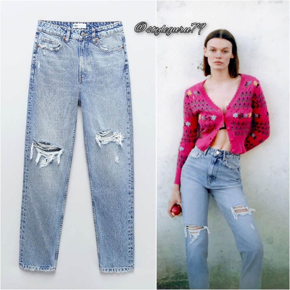 NWT, ZARA, Classic Mom Fit High Rise Ankle Jeans